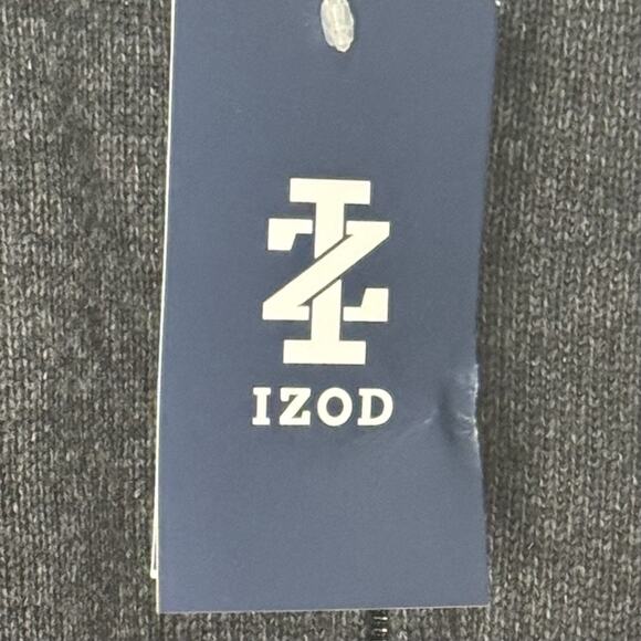 IZOD Men’s XXL Quarter Zip Pullover Sweater Gray Burgundy Colorblock Long Sleeve - Picture 11 of 14